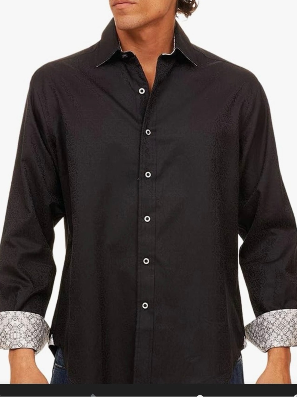 Robert Graham bayview Black Jacquard Button-Down Shirt
